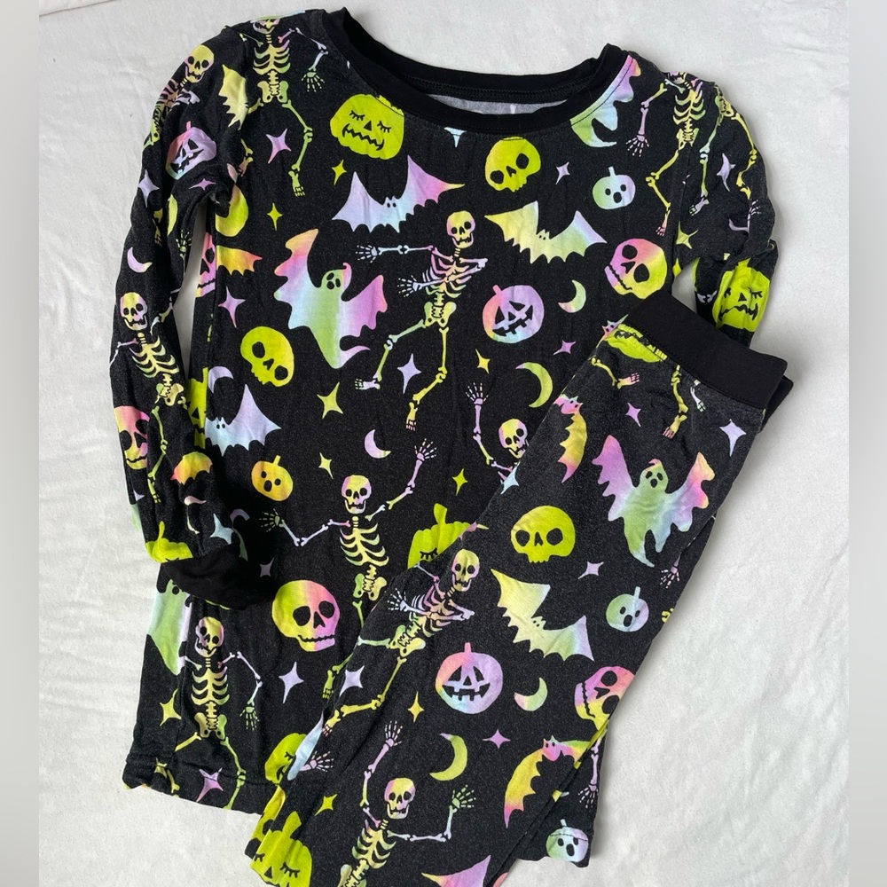 Little Sleepies Cool Ghouls Bamboo Halloween Skeletons Long Sleeve Pajama Set